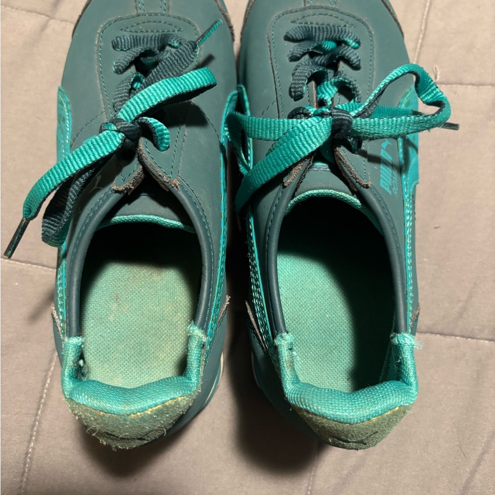 PUMA Roma Slim Stacked Green Platform Sneakers Womens Size 6 - Picture 6 of 9